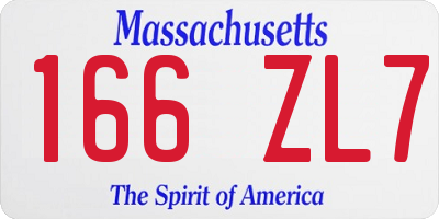 MA license plate 166ZL7