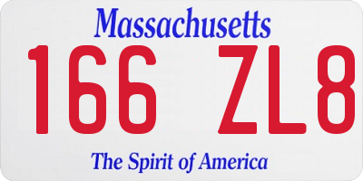 MA license plate 166ZL8