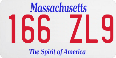MA license plate 166ZL9