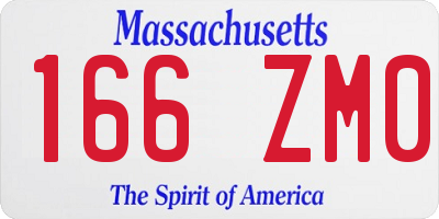 MA license plate 166ZM0