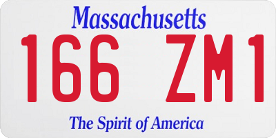 MA license plate 166ZM1