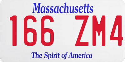 MA license plate 166ZM4