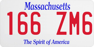 MA license plate 166ZM6