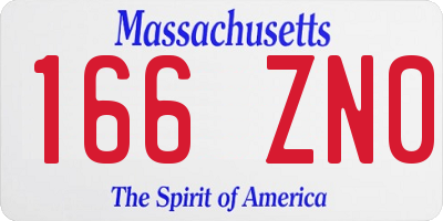 MA license plate 166ZN0