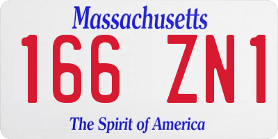 MA license plate 166ZN1