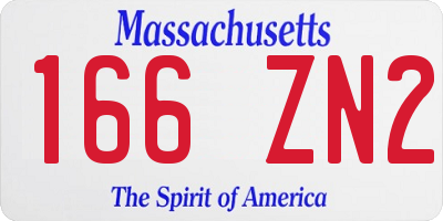 MA license plate 166ZN2