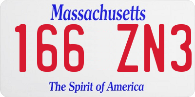 MA license plate 166ZN3