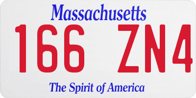MA license plate 166ZN4