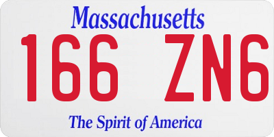 MA license plate 166ZN6