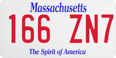 MA license plate 166ZN7