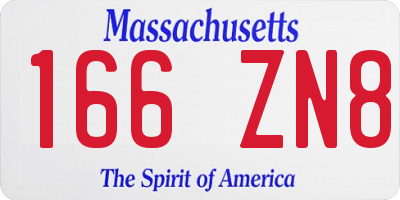 MA license plate 166ZN8