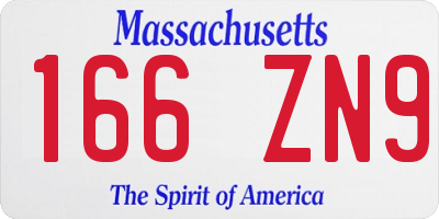 MA license plate 166ZN9