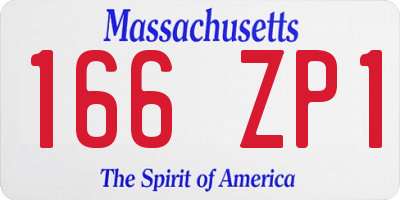 MA license plate 166ZP1