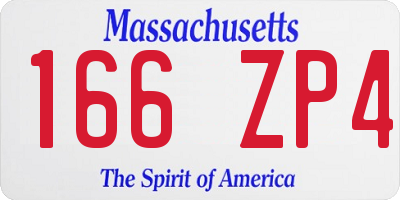 MA license plate 166ZP4
