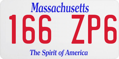 MA license plate 166ZP6