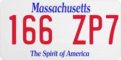 MA license plate 166ZP7