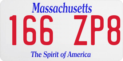 MA license plate 166ZP8