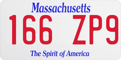 MA license plate 166ZP9