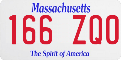 MA license plate 166ZQ0