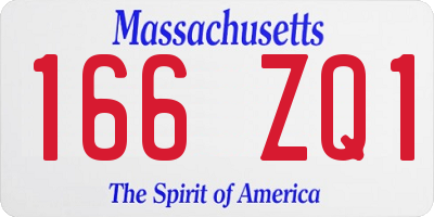 MA license plate 166ZQ1