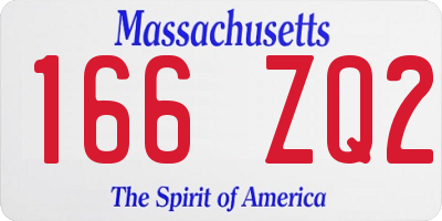 MA license plate 166ZQ2