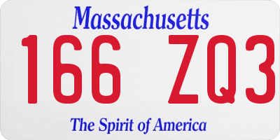 MA license plate 166ZQ3