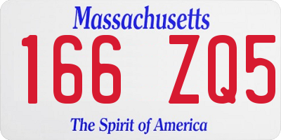 MA license plate 166ZQ5