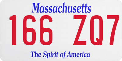 MA license plate 166ZQ7