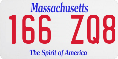 MA license plate 166ZQ8
