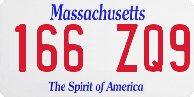 MA license plate 166ZQ9