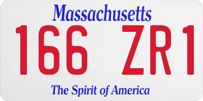 MA license plate 166ZR1