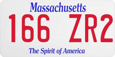 MA license plate 166ZR2