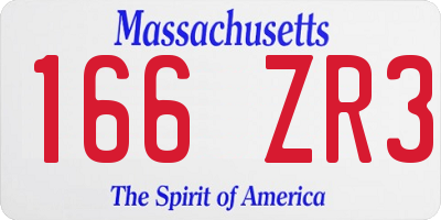 MA license plate 166ZR3