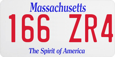 MA license plate 166ZR4