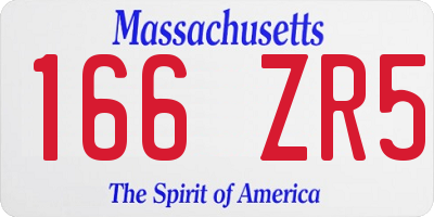 MA license plate 166ZR5