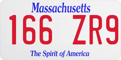 MA license plate 166ZR9