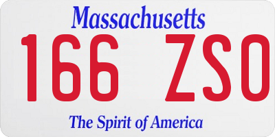 MA license plate 166ZS0