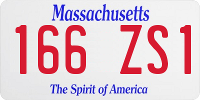 MA license plate 166ZS1
