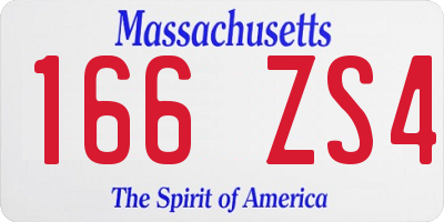 MA license plate 166ZS4