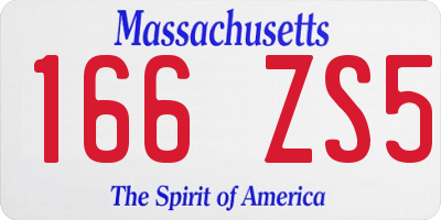 MA license plate 166ZS5