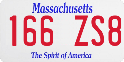 MA license plate 166ZS8