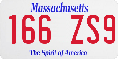 MA license plate 166ZS9