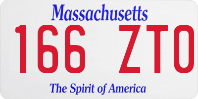 MA license plate 166ZT0