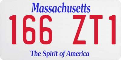 MA license plate 166ZT1