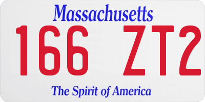 MA license plate 166ZT2