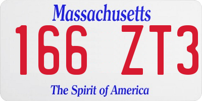 MA license plate 166ZT3