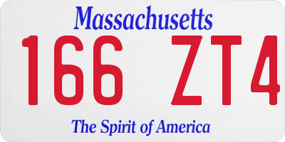 MA license plate 166ZT4