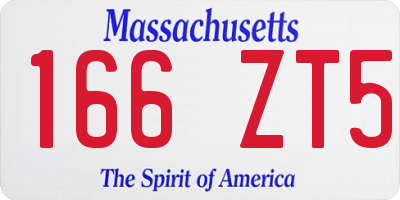 MA license plate 166ZT5