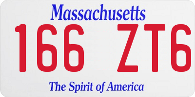 MA license plate 166ZT6