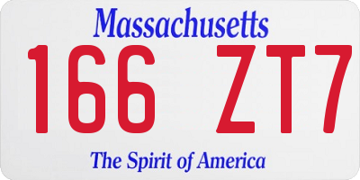 MA license plate 166ZT7